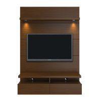 Manhattan Comfort 24951 Cabrini 1.2 Floating Wall Theater Entertainment Center in Nut Brown